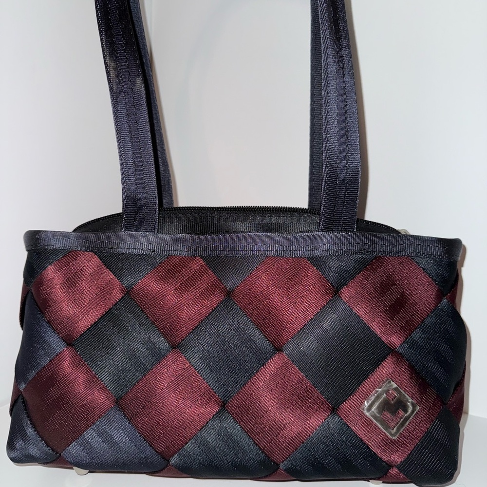 “Maroon” and black Maggie Bags Small Tote